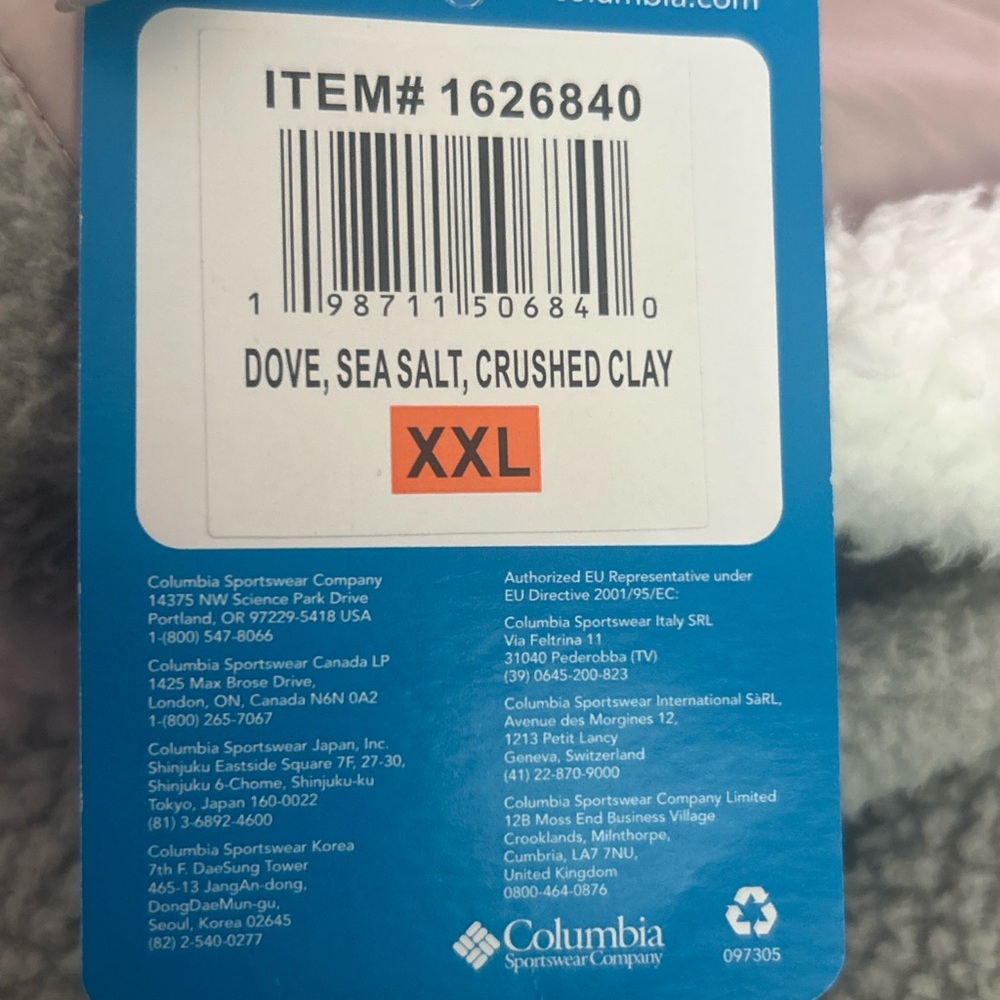 Columbia Women’s Sherpa Fleece Pullover XXL Dove Color Block Jacket - Picture 5 of 5